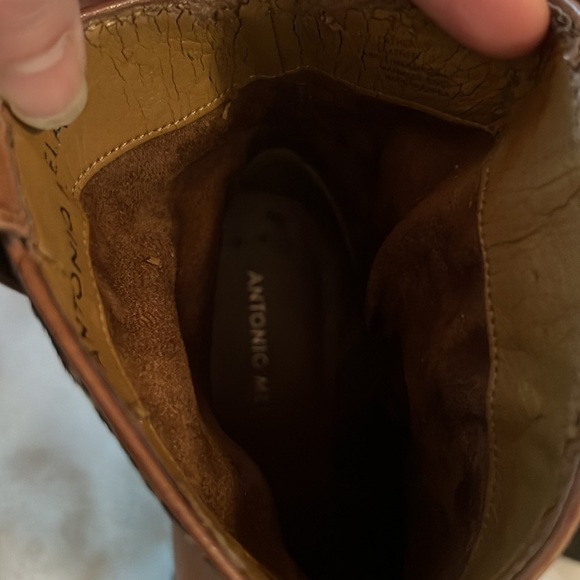 Antonio Melani Leather and Calf Hair Western Boots Size 7.5 Brown - Picture 11 of 12